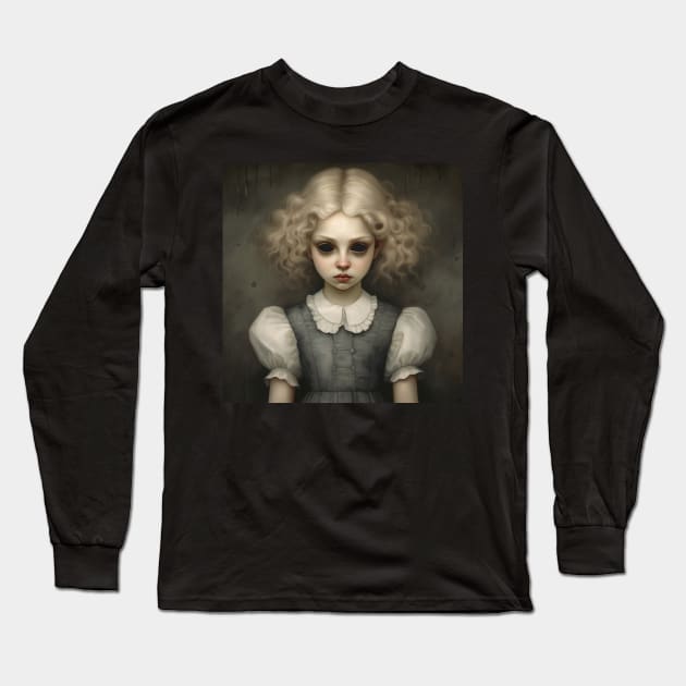 Jane Doe Sad Child Long Sleeve T-Shirt by EpicFoxArt